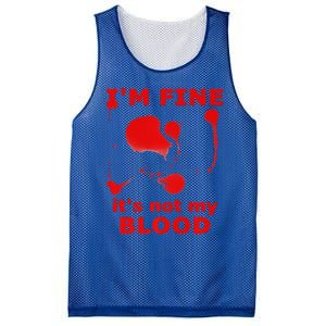 IM FINE ITS NOT MY BLOOD HALLOWEEN BLOODY SPLATTER ZOMBIE Premium Mesh Reversible Basketball Jersey Tank