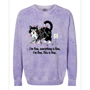 ItS Fine IM Fine Everything Is Fine Xmas Cat Christmas Gift Colorblast Crewneck Sweatshirt