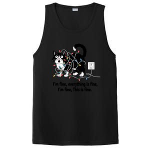 ItS Fine IM Fine Everything Is Fine Xmas Cat Christmas Gift PosiCharge Competitor Tank