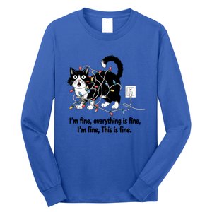 ItS Fine IM Fine Everything Is Fine Xmas Cat Christmas Gift Long Sleeve Shirt