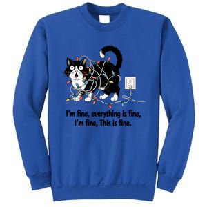 ItS Fine IM Fine Everything Is Fine Xmas Cat Christmas Gift Sweatshirt