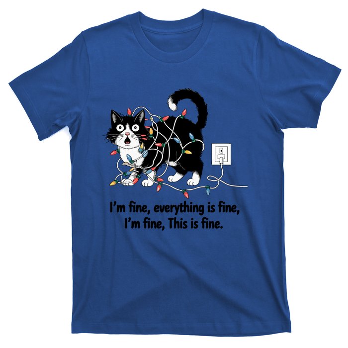 ItS Fine IM Fine Everything Is Fine Xmas Cat Christmas Gift T-Shirt