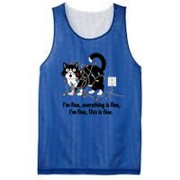 ItS Fine IM Fine Everything Is Fine Xmas Cat Christmas Gift Mesh Reversible Basketball Jersey Tank