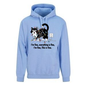 ItS Fine IM Fine Everything Is Fine Xmas Cat Christmas Gift Unisex Surf Hoodie