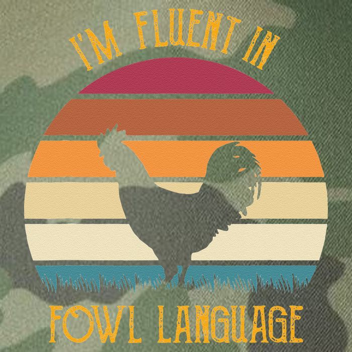 I'm Fluent In Fowl Language Retro Rooster Sunset Farmer Legacy Tie Dye Trucker Hat