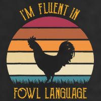 I'm Fluent In Fowl Language Retro Rooster Sunset Farmer Microfiber Hand Towel