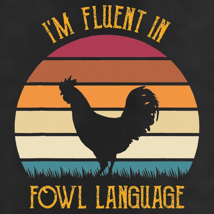 I'm Fluent In Fowl Language Retro Rooster Sunset Farmer Microfiber Hand Towel