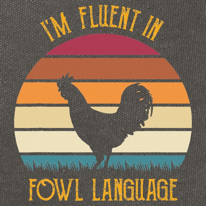 I'm Fluent In Fowl Language Retro Rooster Sunset Farmer Cotton Canvas Backpack