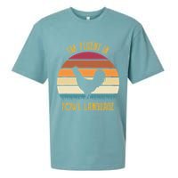 I'm Fluent In Fowl Language Retro Rooster Sunset Farmer Sueded Cloud Jersey T-Shirt