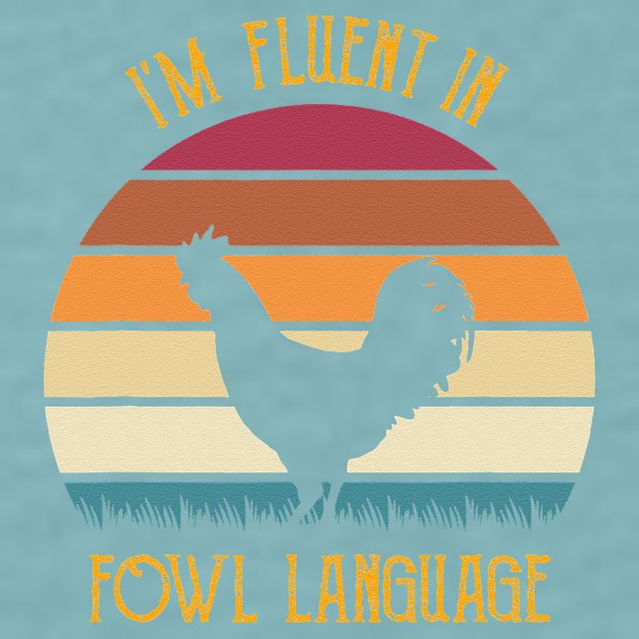 I'm Fluent In Fowl Language Retro Rooster Sunset Farmer Sueded Cloud Jersey T-Shirt