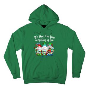 It's Fine I'm Fine Everything Is Fine Gnome Christmas Light Hoodie