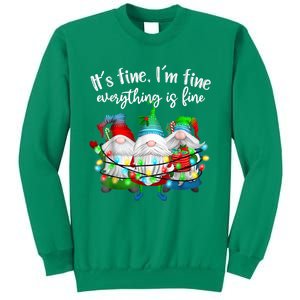 It's Fine I'm Fine Everything Is Fine Gnome Christmas Light Sweatshirt