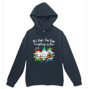 It's Fine I'm Fine Everything Is Fine Gnome Christmas Light Urban Pullover Hoodie