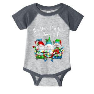 It's Fine I'm Fine Everything Is Fine Gnome Christmas Light Infant Baby Jersey Bodysuit