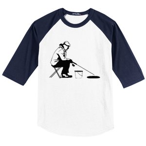 Ice Fishing Ice Fisher Baseball Sleeve Shirt