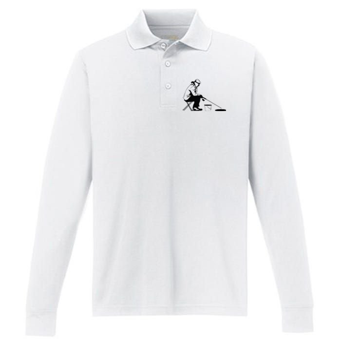 Ice Fishing Ice Fisher Performance Long Sleeve Polo