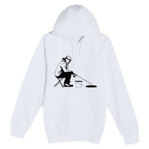 Ice Fishing Ice Fisher Premium Pullover Hoodie