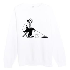 Ice Fishing Ice Fisher Premium Crewneck Sweatshirt