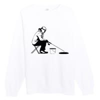 Ice Fishing Ice Fisher Premium Crewneck Sweatshirt