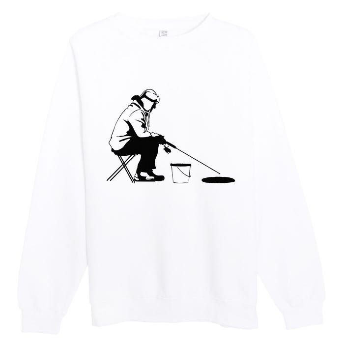 Ice Fishing Ice Fisher Premium Crewneck Sweatshirt