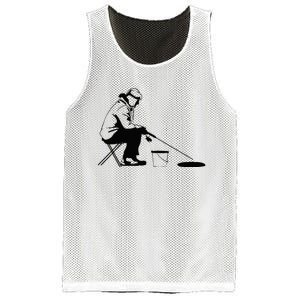 Ice Fishing Ice Fisher Mesh Reversible Basketball Jersey Tank