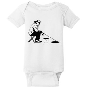 Ice Fishing Ice Fisher Baby Bodysuit