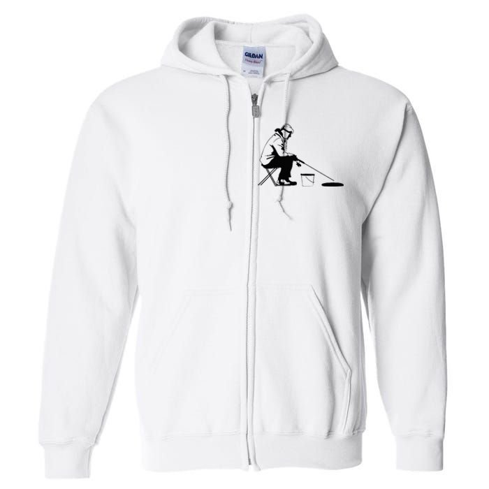 Ice Fishing Ice Fisher Full Zip Hoodie