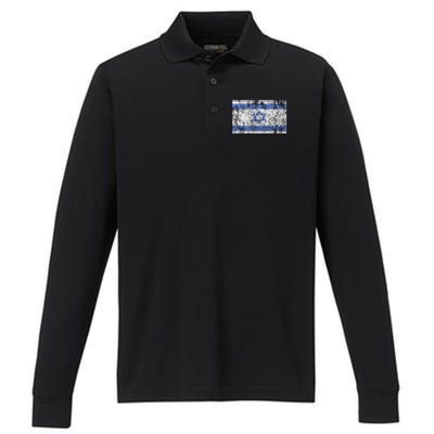 Israeli Flag Israel Jewish Star of David Jerusalem Performance Long Sleeve Polo