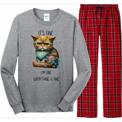 Its Fine Im Fine Everything Is Fine Long Sleeve Pajama Set