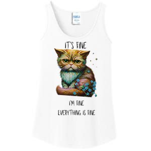 Its Fine Im Fine Everything Is Fine Ladies Essential Tank