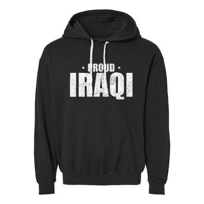 Iraqi Funny Iraq Flag Retro Country Garment-Dyed Fleece Hoodie