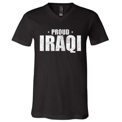 Iraqi Funny Iraq Flag Retro Country V-Neck T-Shirt