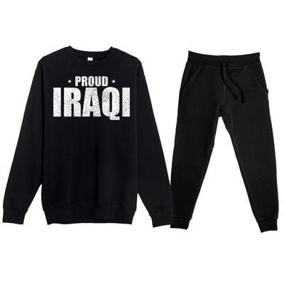 Iraqi Funny Iraq Flag Retro Country Premium Crewneck Sweatsuit Set