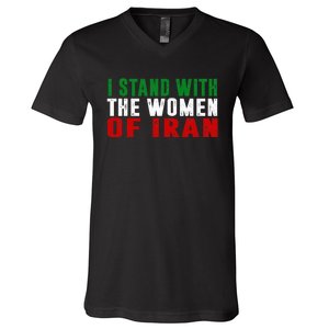 Iranian Flag  I stand with the Wo of Iran  V-Neck T-Shirt