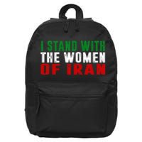 Iranian Flag  I stand with the Wo of Iran  16 in Basic Backpack