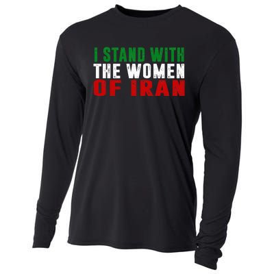 Iranian Flag  I stand with the Wo of Iran  Cooling Performance Long Sleeve Crew