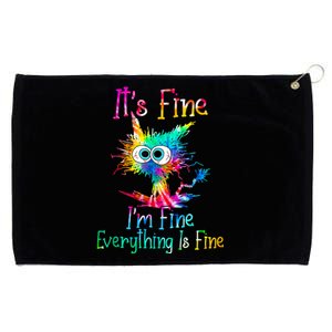 It's Fine I'm Fine Everything Is Fine Funny Cat Tie Dye Meaningful Gift Grommeted Golf Towel