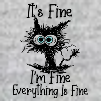 It's Fine I'm Fine Everything Fine Cat Cute Cat V-Neck T-Shirt