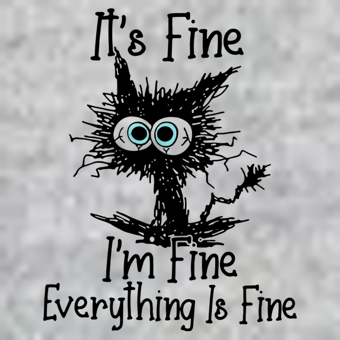 It's Fine I'm Fine Everything Fine Cat Cute Cat V-Neck T-Shirt