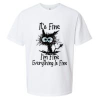 It's Fine I'm Fine Everything Fine Cat Cute Cat Sueded Cloud Jersey T-Shirt