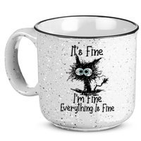 It's Fine I'm Fine Everything Fine Cat Cute Cat 15oz Campfire Ceramic Mug