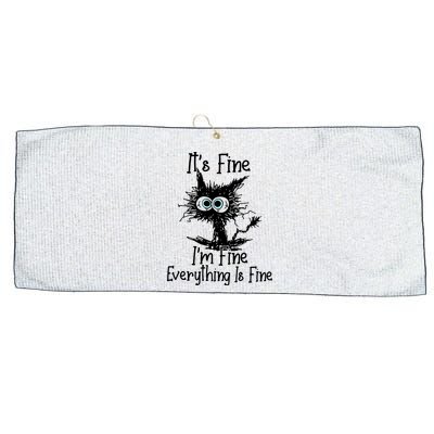 It's Fine I'm Fine Everything Fine Cat Cute Cat Large Microfiber Waffle Golf Towel