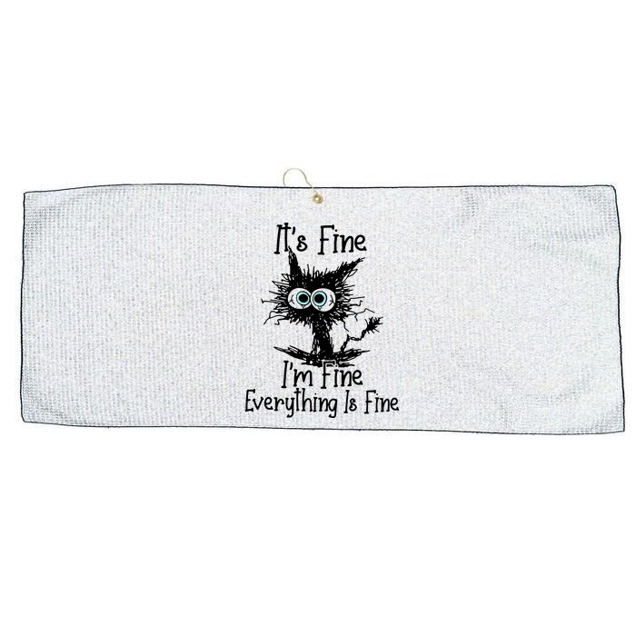 It's Fine I'm Fine Everything Fine Cat Cute Cat Large Microfiber Waffle Golf Towel