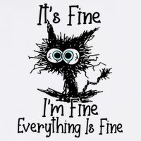 It's Fine I'm Fine Everything Fine Cat Cute Cat Cropped Pullover Crew