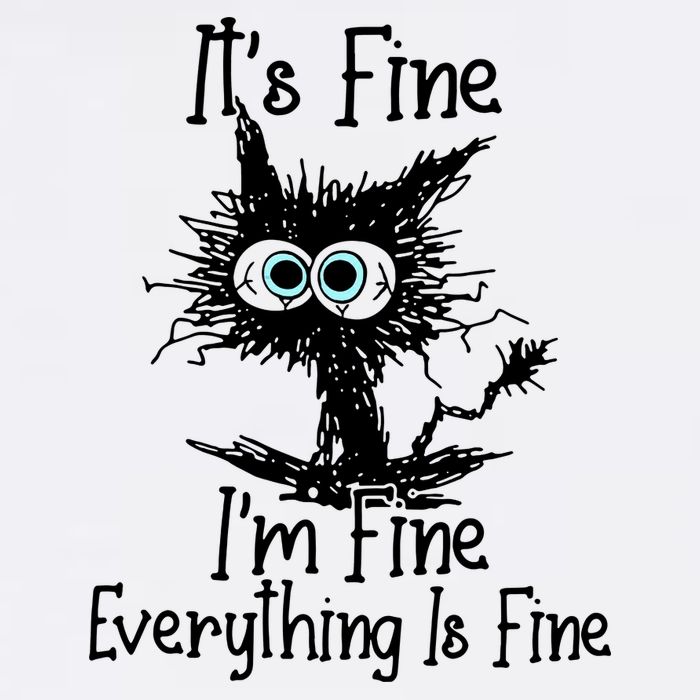 It's Fine I'm Fine Everything Fine Cat Cute Cat Cropped Pullover Crew