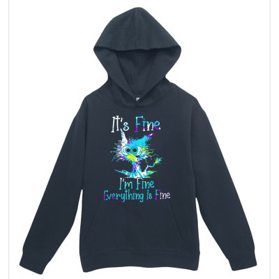 Its Fine Im Fine Everything Is Fine Funny Cat Tie Dye Urban Pullover Hoodie