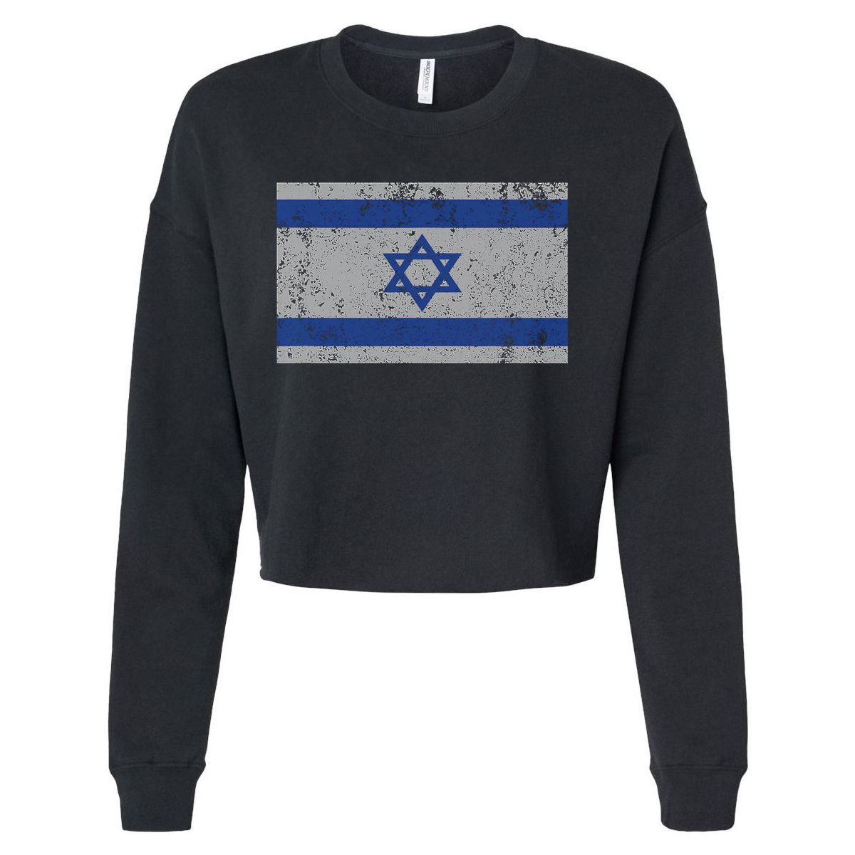 Israeli Flag Israel Jewish I Stand With Israel Cropped Pullover Crew