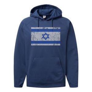 Israeli Flag Israel Jewish I Stand With Israel Performance Fleece Hoodie