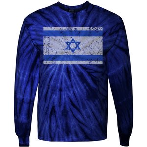 Israeli Flag Israel Jewish I Stand With Israel Tie-Dye Long Sleeve Shirt