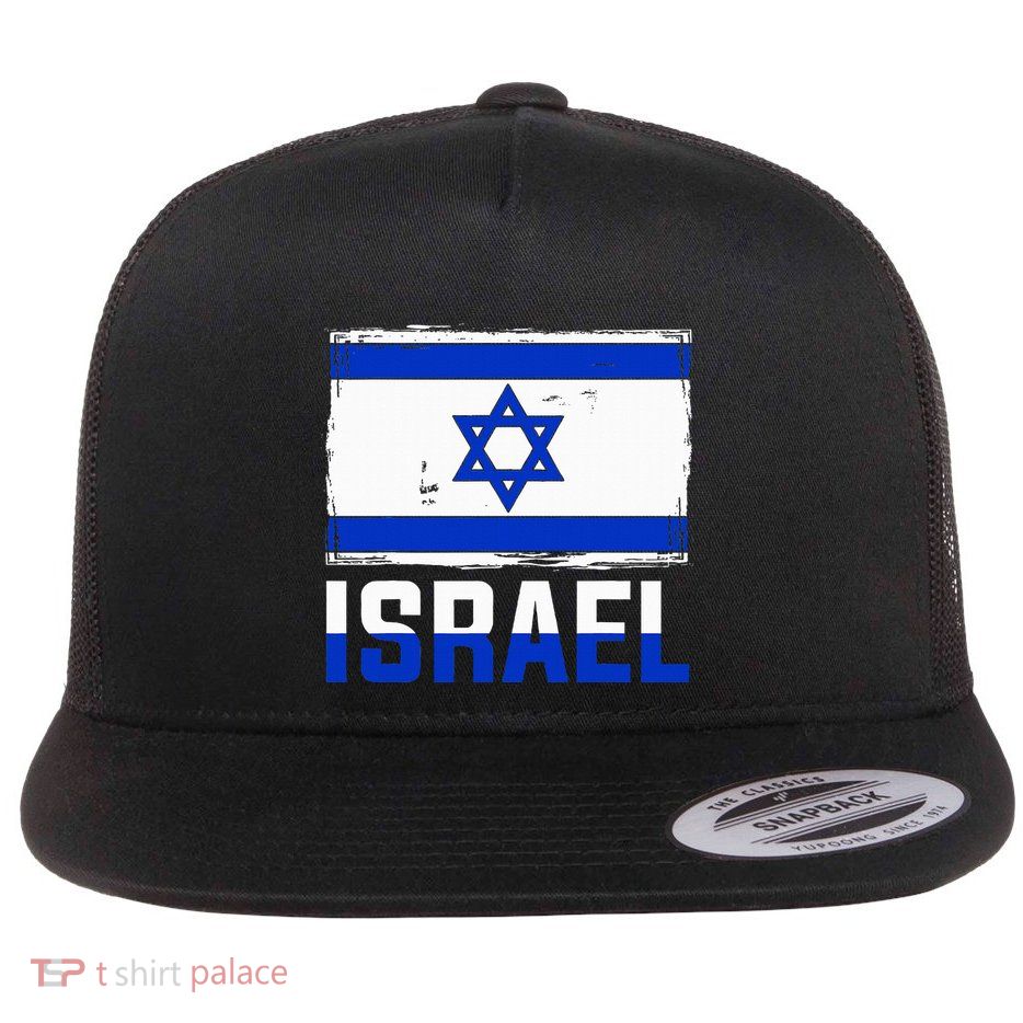 Israel Flag Israel Flat Bill Trucker Hat